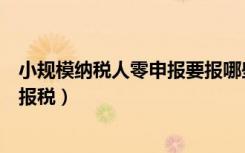 小规模纳税人零申报要报哪些税（小规模纳税人零申报如何报税）