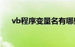 vb程序变量名有哪些（vb程序变量名）