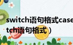 switch语句格式case后面可以是区间吗（switch语句格式）