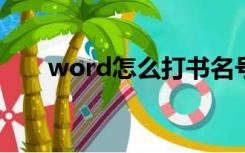 word怎么打书名号（怎么打书名号）