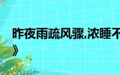 昨夜雨疏风骤,浓睡不消残酒.李清照《如梦令》