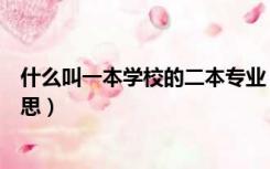 什么叫一本学校的二本专业（一本学校的二本专业是什么意思）