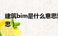 建筑bim是什么意思知乎（建筑bim是什么意思）