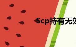 Scp持有无效的作弊指令