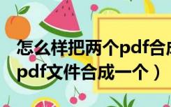 怎么样把两个pdf合成一个文件（如何把两个pdf文件合成一个）