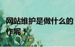 网站维护是做什么的（网站维护主要干什么工作呢）