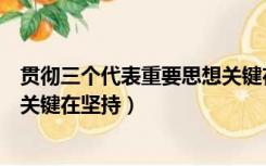 贯彻三个代表重要思想关键在坚持（贯彻三个代表重要思想关键在坚持）