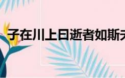 子在川上曰逝者如斯夫不舍昼夜意思是什么