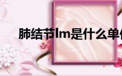 肺结节lm是什么单位（lm是什么单位）