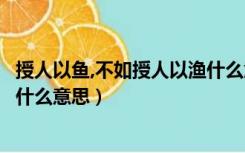 授人以鱼,不如授人以渔什么意思（授人以鱼不如授人以渔是什么意思）