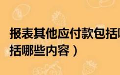 报表其他应付款包括哪些内容（其他应付款包括哪些内容）