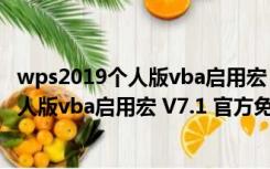 wps2019个人版vba启用宏 V7.1 官方免费版（wps2019个人版vba启用宏 V7.1 官方免费版功能简介）