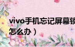 vivo手机忘记屏幕锁（vivo手机屏幕锁忘了怎么办）