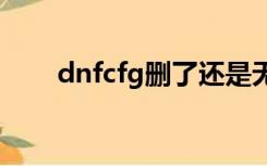 dnfcfg删了还是无反应（DNF cfg）