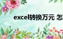 excel转换万元 怎么把元转换成万元