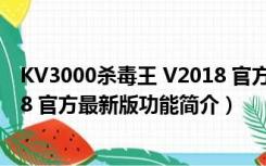 KV3000杀毒王 V2018 官方最新版（KV3000杀毒王 V2018 官方最新版功能简介）