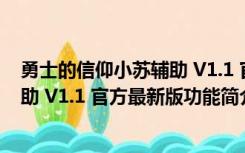 勇士的信仰小苏辅助 V1.1 官方最新版（勇士的信仰小苏辅助 V1.1 官方最新版功能简介）