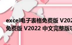 excel电子表格免费版 V2022 中文完整版（excel电子表格免费版 V2022 中文完整版功能简介）