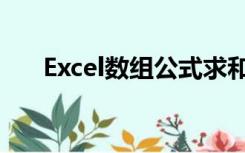 Excel数组公式求和（excel数组公式）