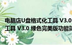 电脑店U盘格式化工具 V3.0 绿色完美版（电脑店U盘格式化工具 V3.0 绿色完美版功能简介）