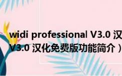 widi professional V3.0 汉化免费版（widi professional V3.0 汉化免费版功能简介）