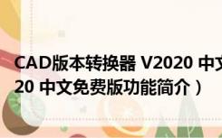 CAD版本转换器 V2020 中文免费版（CAD版本转换器 V2020 中文免费版功能简介）