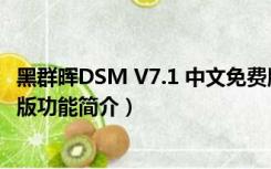 黑群晖DSM V7.1 中文免费版（黑群晖DSM V7.1 中文免费版功能简介）