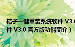 桔子一键重装系统软件 V3.0 官方版（桔子一键重装系统软件 V3.0 官方版功能简介）