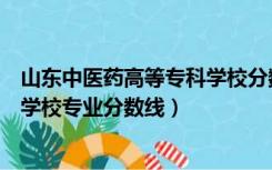 山东中医药高等专科学校分数线多少（山东中医药高等专科学校专业分数线）