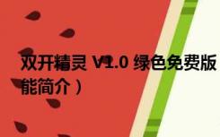 双开精灵 V1.0 绿色免费版（双开精灵 V1.0 绿色免费版功能简介）