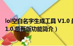 lol空白名字生成工具 V1.0 最新版（lol空白名字生成工具 V1.0 最新版功能简介）