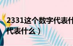 2331这个数字代表什么含义（2331这个数字代表什么）