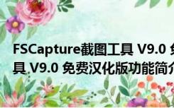 FSCapture截图工具 V9.0 免费汉化版（FSCapture截图工具 V9.0 免费汉化版功能简介）