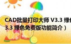 CAD批量打印大师 V3.3 绿色免费版（CAD批量打印大师 V3.3 绿色免费版功能简介）