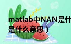 matlab中NAN是什么意思（matlab中nan是什么意思）