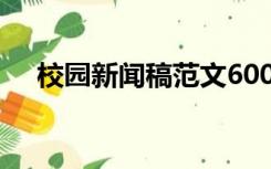 校园新闻稿范文600字（校园新闻范文）