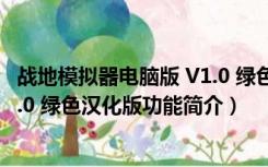 战地模拟器电脑版 V1.0 绿色汉化版（战地模拟器电脑版 V1.0 绿色汉化版功能简介）