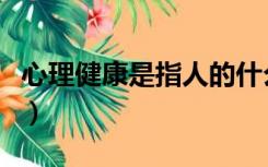 心理健康是指人的什么（什么是人的心理健康）