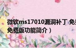 微软ms17010漏洞补丁 免费版（微软ms17010漏洞补丁 免费版功能简介）