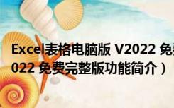 Excel表格电脑版 V2022 免费完整版（Excel表格电脑版 V2022 免费完整版功能简介）