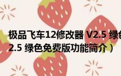 极品飞车12修改器 V2.5 绿色免费版（极品飞车12修改器 V2.5 绿色免费版功能简介）