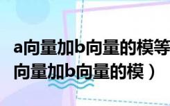 a向量加b向量的模等于a向量减b向量的模（a向量加b向量的模）