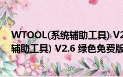 WTOOL(系统辅助工具) V2.6 绿色免费版（WTOOL(系统辅助工具) V2.6 绿色免费版功能简介）