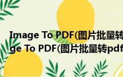 Image To PDF(图片批量转pdf) V1.6.0 官方正式版（Image To PDF(图片批量转pdf) V1.6.0 官方正式版功能简介）