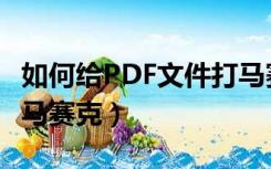 如何给PDF文件打马赛克（如何给PDF文件打马赛克）