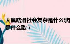 天黑路滑社会复杂是什么歌曲四川口音（天黑路滑社会复杂是什么歌）