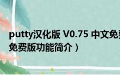 putty汉化版 V0.75 中文免费版（putty汉化版 V0.75 中文免费版功能简介）