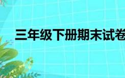 三年级下册期末试卷数学(人教版)及答案