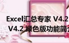 Excel汇总专家 V4.2 绿色版（Excel汇总专家 V4.2 绿色版功能简介）