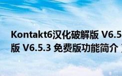 Kontakt6汉化破解版 V6.5.3 免费版（Kontakt6汉化破解版 V6.5.3 免费版功能简介）